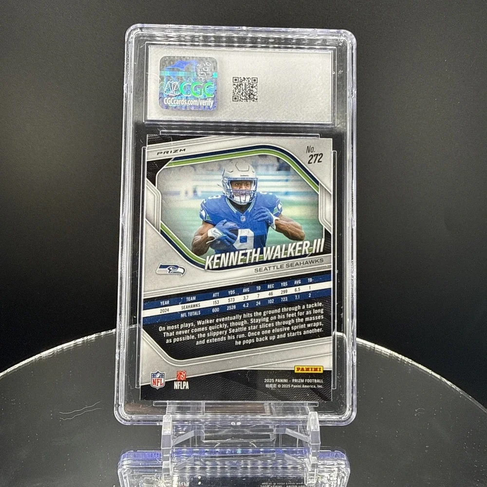 2025 Panini Prizm Kenneth Walker III #272 Orange Ice CGC Gem 10